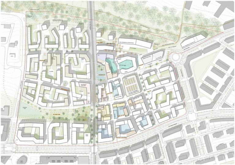 Plan du nouveau quartier résidentiel Living Places au Kirchberg