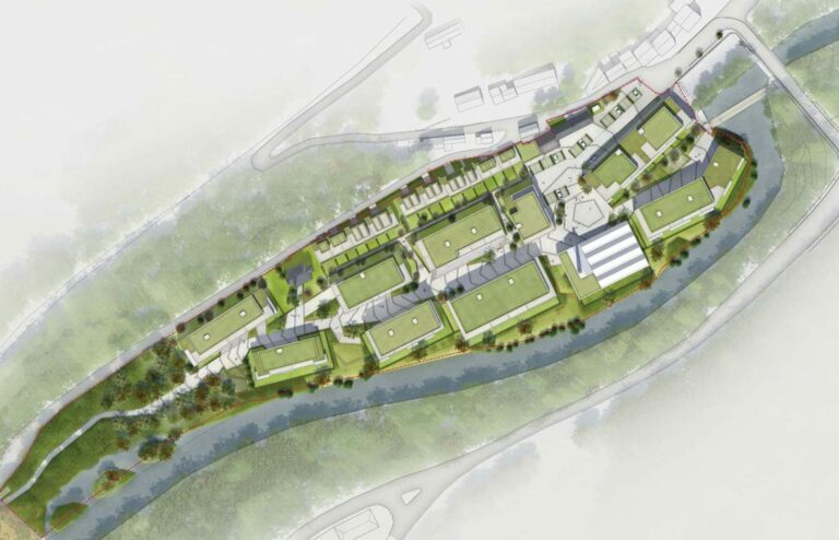 Transformation d'un site industriel Polvermillen en quartier urbain et durable