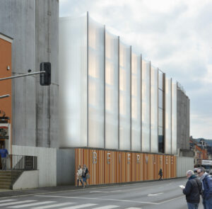 Building of the National Brewery Museum with a polycarbonate façade