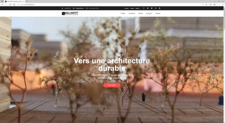 Homepage new site Ballinipitt architectes urbanistes