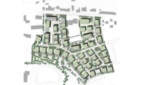 Quartier mixte avec appartements, commerces et bureaux à Steinfort au Luxembourg